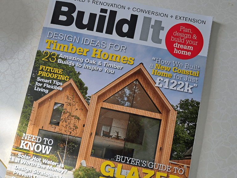 Hillside Self Build Eco House front cover of BuildIt magazine