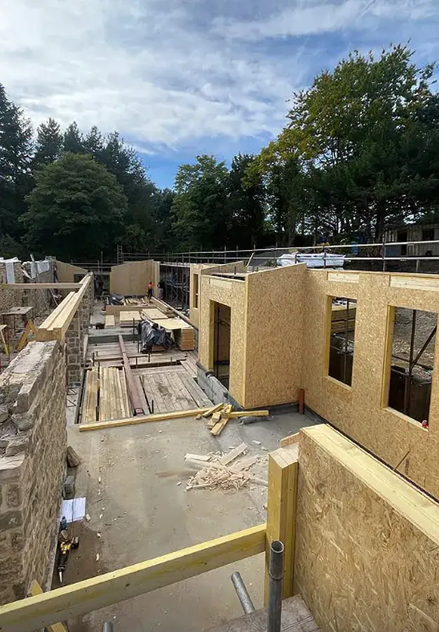 Beamish Passive House SIP structure during construction